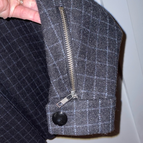 FILIPPA K // Swedish 🇸🇪 brand wool blend grid pattern moto jacket swing coat - Picture 10 of 15